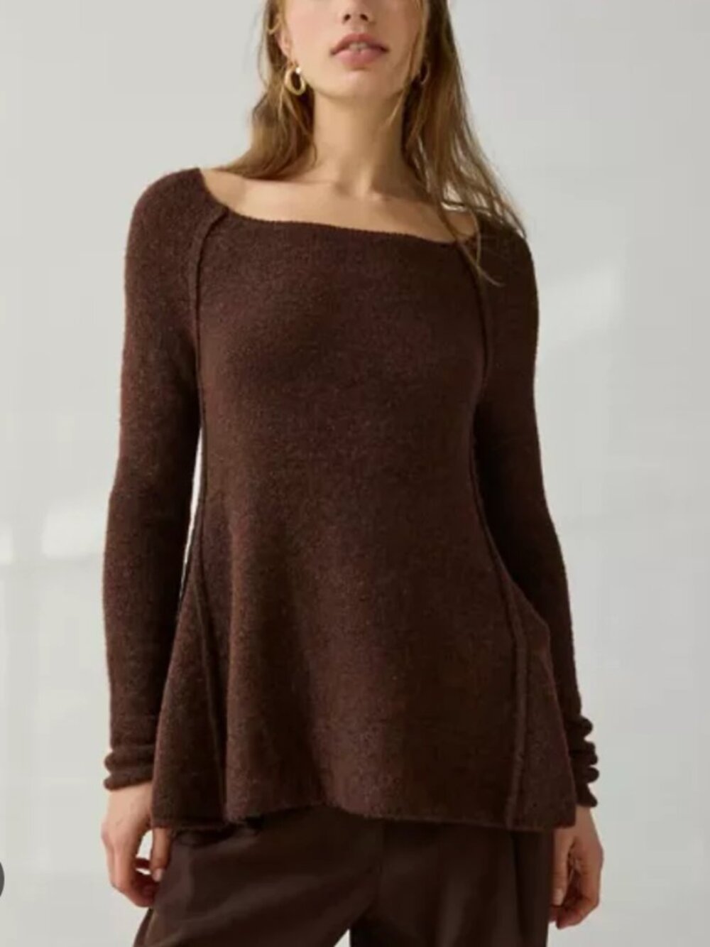 Kimchi Blue Angel Boatneck Fit-And-Flare Tunic Sweater